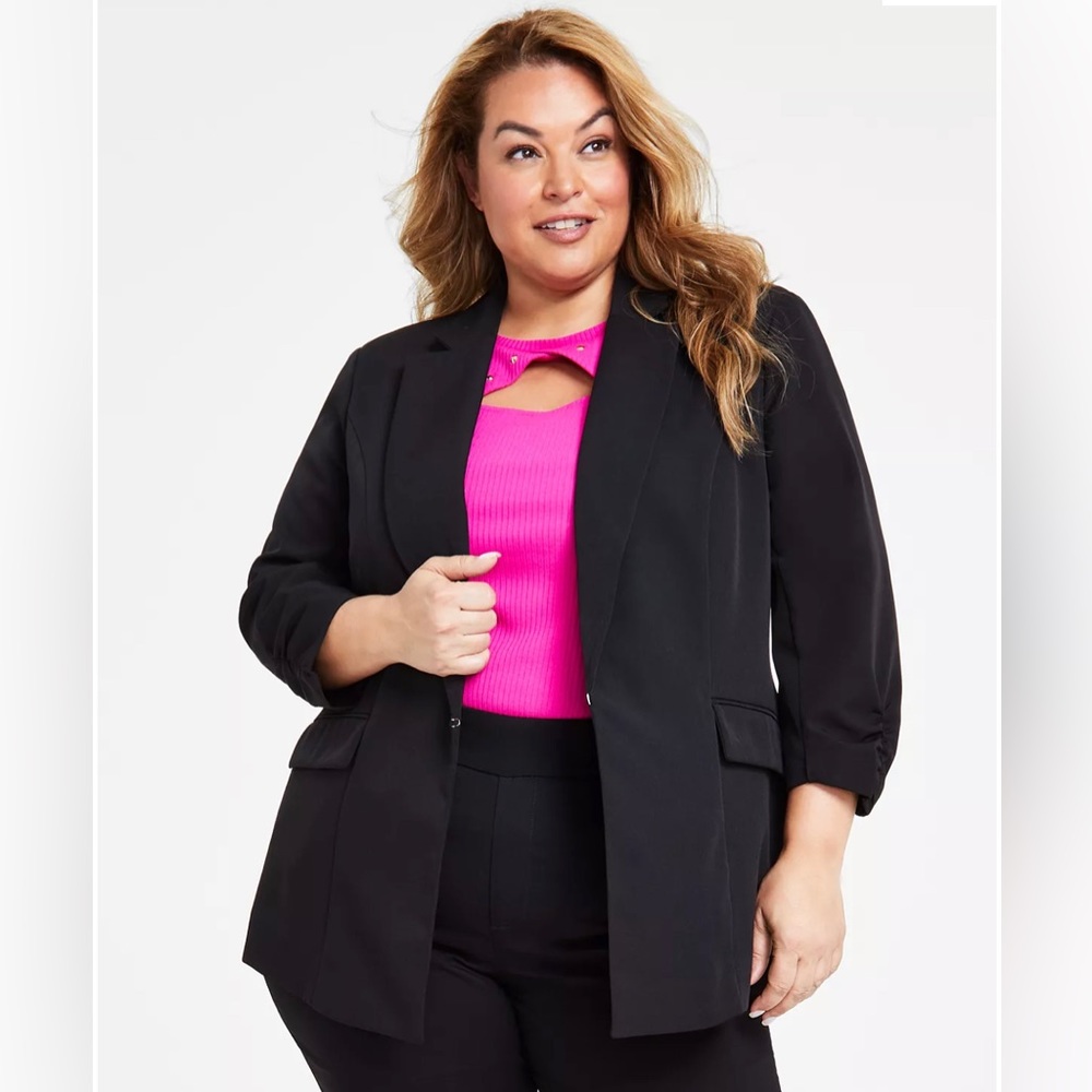 NWT -  3/4 Sleeve Black Blazer - Plus Size 1X - INC International Concepts